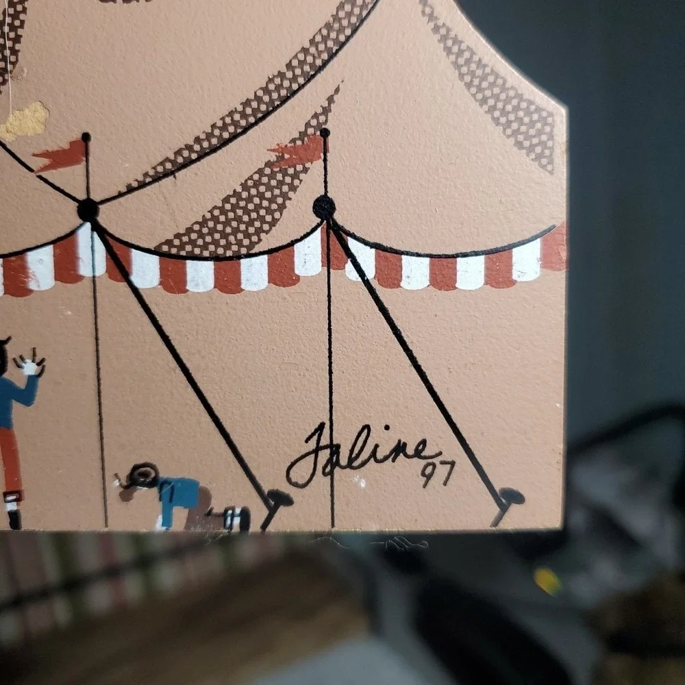 The Cat's Meow OS Big Top Circus Series Wooden Shelf Sitter Brown Vintage 1997